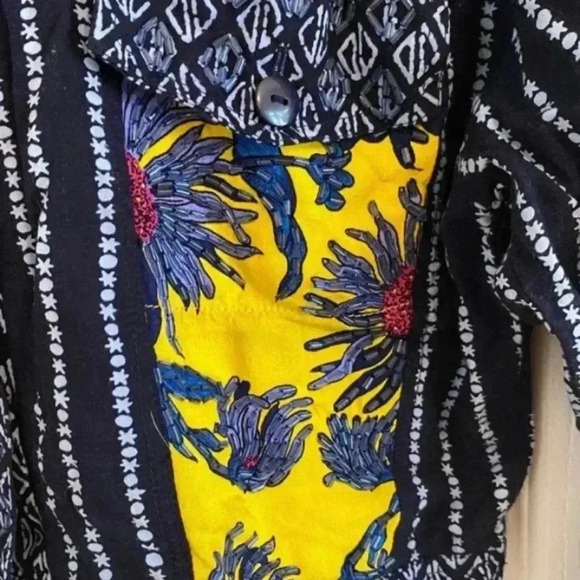 Surya Womens Vintage Patchwork Beaded Light Jacket - Picture 3 of 6